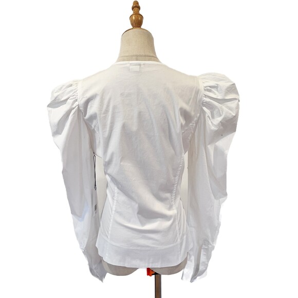 Jason Wu Puff Sleeve Wrap Top Blouse Long Sleeves NEW NWT $198 - Picture 2 of 9